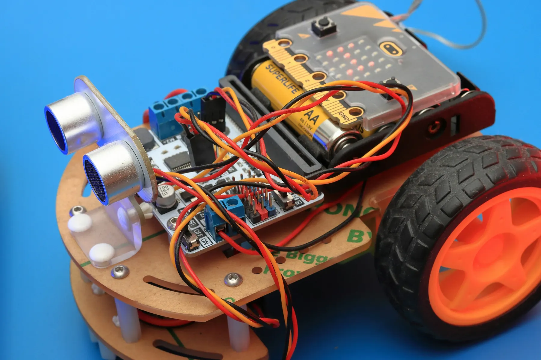 A obstacle-aware security system style build, as students make in Class 7