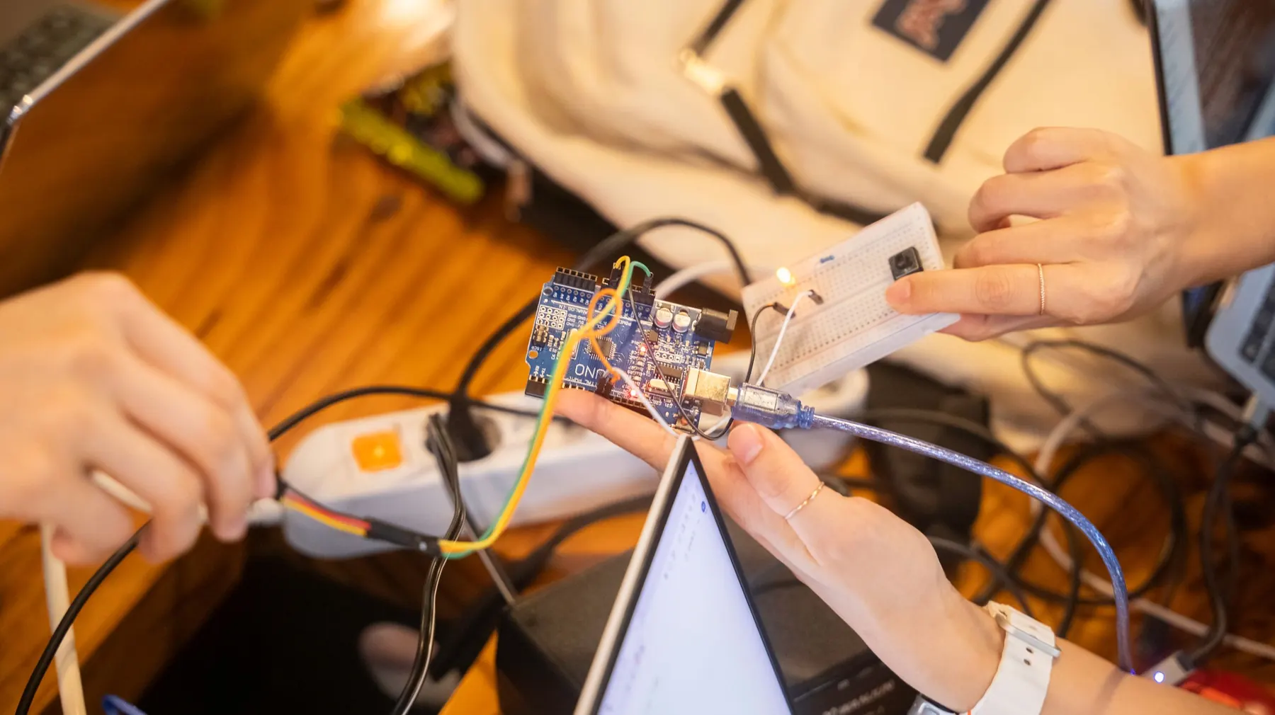 A dual-axis solar tracker style build, as students make in Class 9